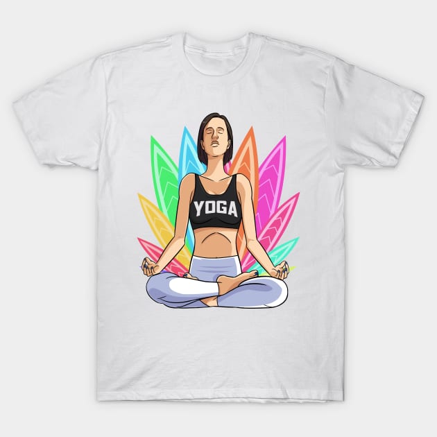 International Yoga Day Lotus Pose T-Shirt by Noseking